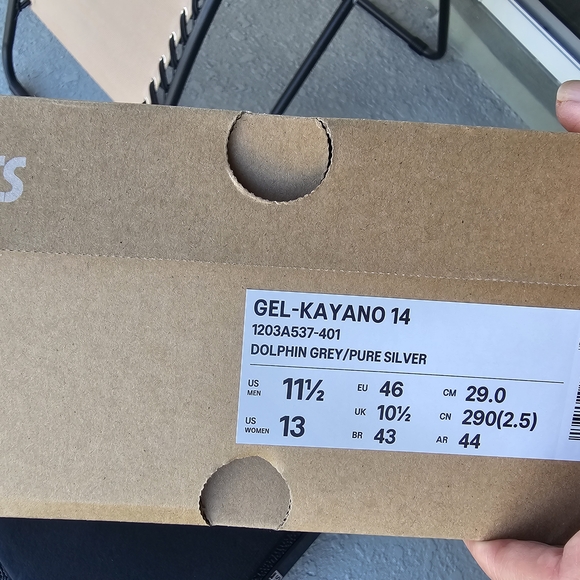 Size 11.5 - Asics Gel-Kayano 14 Dolphin Grey/Pure Silver